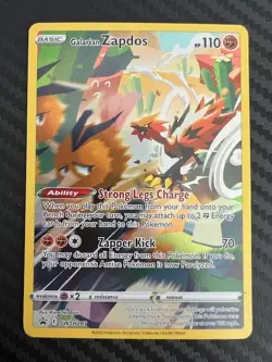 Pokemon TCG Galarian Zapdos SWSH283 Crown Zenith Black Star Promo NM - Image 1