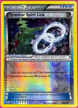 Pokemon TCG Tyranitar Spirit Link XY Ancient Origins 81/98 Reverse Holo 2015 NM - Image 1