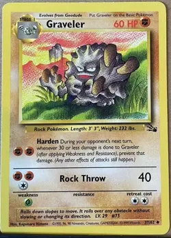 Pokemon Evolution Geodude (47) to Graveler (37) to Golem (36) FOSSIL Collection - Image 3