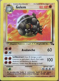 Pokemon Evolution Geodude (47) to Graveler (37) to Golem (36) FOSSIL Collection - Image 4