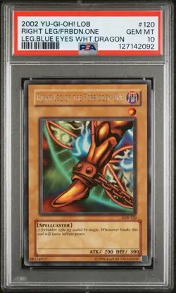 PSA 10 Right Leg of the Forbidden One LOB-120 Ultra Rare PSA 10 - Image 1