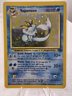 Vaporeon Jungle Holo Card 12/64 Unlimited Edition Near Mint Condition - Image 1