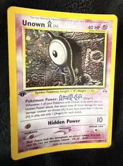 Pokemon Unown TCG Neo Discovery 14/75 Holo SWIRL 1st Edition Rare Card - Image 1