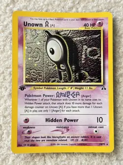 Pokemon Unown TCG Neo Discovery 14/75 Holo SWIRL 1st Edition Rare Card - Image 2