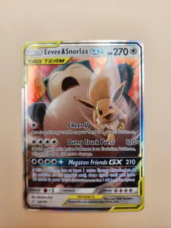 Pokemon Eevee & Snorlax GX 120/181 Sm-Team Up Holo TCG Card Game Pokemon LP - Image 3