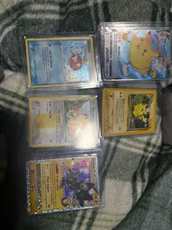 pokemon cards- lot of 5 old and new - Image 1