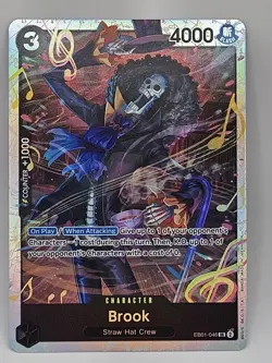 Brook EB01-046 SR ONE PIECE Tcg Card Game NM Black Reprint - Image 1