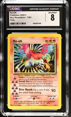 2001 Pokemon Ho-oh 07/64 Neo Revelation Holo CGC 8 - Image 1