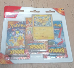 Pokemon TCG Scarlet & Violet Surging Sparks 3-Pack Blister with Zapdos Promo - Image 1