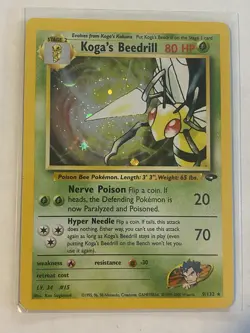 Pokemon TCG Koga's Beedrill Gym Challenge 9 Unlimited Holo Rare - Image 1