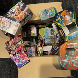 Bulk Open Pokemon Item Lot, See Photos Empty Tins, Boxes, PackArts, Arceus Fig - Image 1