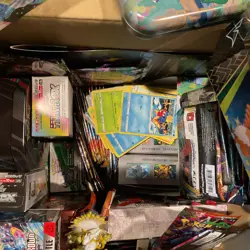 Bulk Open Pokemon Item Lot, See Photos Empty Tins, Boxes, PackArts, Arceus Fig - Image 4