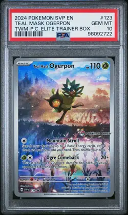 PSA 10 Teal Mask Ogerpon #123 SVP Pokemon Center Twilight Masquerade ETB Promo - Image 1