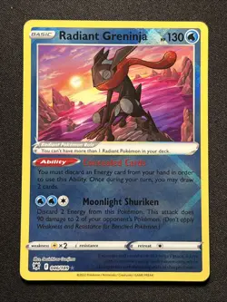 Pokemon TCG Radiant Greninja 046/189 Swsh10: Astral Radiance Radiant Rare Holo - Image 1