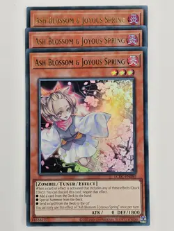 Yu Gi Oh - 3x LCKC-EN080 Ash Blossom & Joyous Spring - Ultra Rare - Image 1