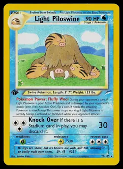 Pokemon Card - Light Piloswine Neo Destiny 26/105 Rare 1st Edition - Image 1