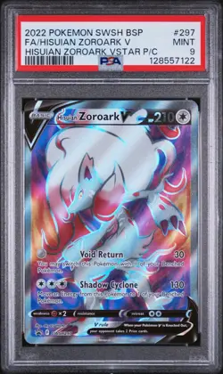 Hisuian Zoroark V SWSH297 SWSH: Sword & Shield Promo Cards Holo PSA 9 - Image 3