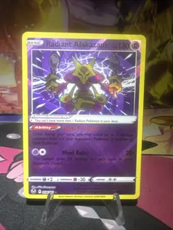 Radiant Alakazam - 059/195 - Pokemon Silver Tempest Radiant Rare Card NM Holo - Image 1