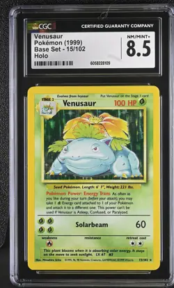 CGC 8.5 Venusaur 1999 Base Set 15/102 Holo Pokemon Card - Image 1