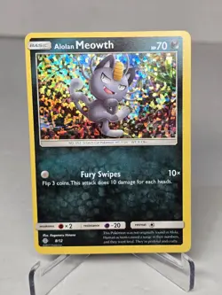 Alolan Meowth 8/12 Holo Mc Donalds Promo 2018 - Pokemon Card TCG (LP) - Image 1