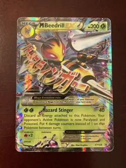 MEGA M BEEDRILL EX XY158 XY Black Star Promo Holo 2016 Pokemon TCG Card - Image 1