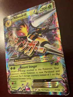 MEGA M BEEDRILL EX XY158 XY Black Star Promo Holo 2016 Pokemon TCG Card - Image 2