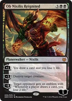 1x Ob Nixilis Reignited - Foil Light Play, w/ Emblem Duel Nissa vs Ob Nixil - Image 1