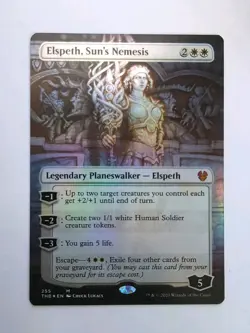 MTG Elspeth Sun's Nemesis (THB) Theros Beyond Death Foil Borderless Mythic 255 - Image 1