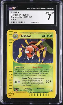 ARIADOS E-Reader Aquapolis Holo Rare #H3 CGC 7 Vintage Pokemon [Nostalgium] - Image 1