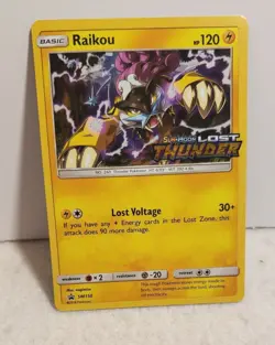 POKEMON RAIKOU SM150 LOST THUNDER HOLO PRERELEASE BLACK STAR PROMO NEAR MINT - Image 1
