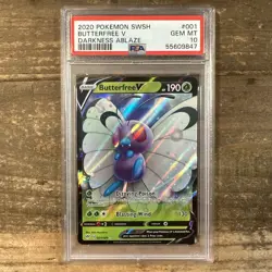 2020 Pokemon: BUTTERFREE V 001/189 Ultra Rare Darkness Ablaze Gem Mint PSA 10 💎 - Image 1
