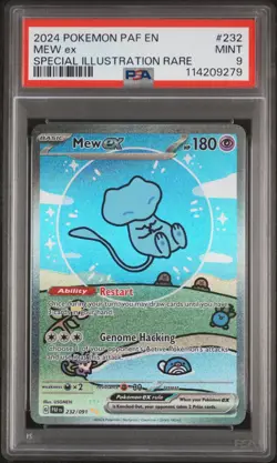 2024 POKEMON PAF EN-PALDEAN FATES SPECIAL ILLUSTRATION RARE #232 MEW EX PSA 9 - Image 1