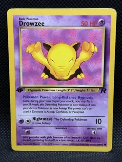 1st Edition Pokemon Team Rocket Drowzee Common 54/82 NM - Image 1