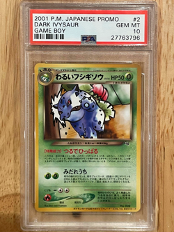 PSA 10 Dark Ivysaur Japanese Game Boy Trainer Magazine Promo Pokemon 2001 Mint - Image 1
