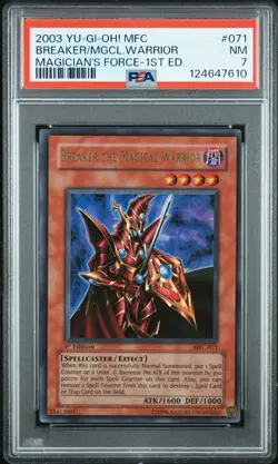 2003 Yu-Gi-Oh! Breaker/Magical Warrior Magician’s Force MFC 1st Ed Ultra PSA 7 - Image 1
