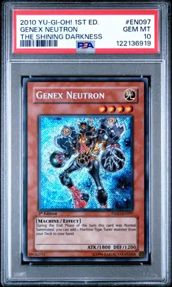 2010 YU-GI-OH! TSHD-THE SHINING DARKNESS 1ST ED #EN097 GENEX NEUTRON PSA 10 - Image 1