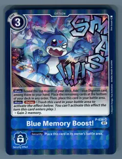 Blue Memory Boost! Promo P-036 Digimon TCG Textured Foil Holo Card SR Super Rare - Image 1