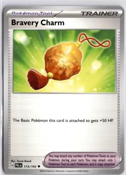 Bravery Charm Uncommon SV02: Paldea Evolved 173/193 Pokemon Card TCG - Image 1