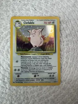 Pokemon Clefable Card Jungle Set 1/64 Holo Rare No Symbol Error - Image 1