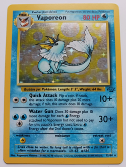 Vaporeon Pokemon Card Holo WOTC 12/64 Jungle Set Rare Vintage 1999 Original LP - Image 1