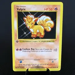 1st Edition Shadowless Vulpix 68/102 Base Set Card LP - Image 1