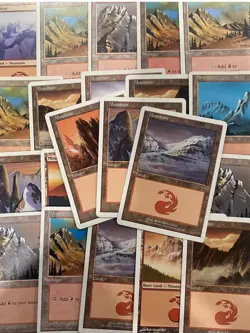 MTG Land Pack - 18 White Border Vintage Basic Mountains - Various Arts/Sets - Image 1