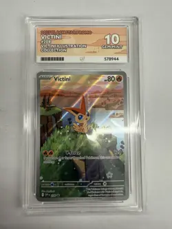 Pokemon TCG Graded Card Victini SVP 208 Promo Ace Gem Mint 10 Illustration - Image 1