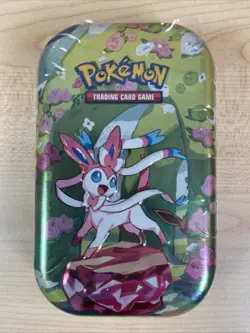 SYLVEON Mini Tin Pokemon TCG Scarlet & Violet Prismatic Evolutions Sealed - Image 1