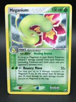 Meganium HOLO RARE 9/115 EX Unseen Forces Pokemon 2005 NM - Image 1