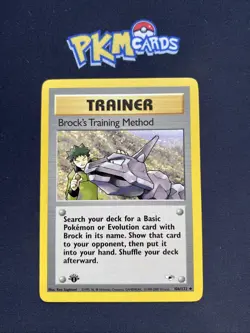 Pokemon TCG Brock's Training Method Gym Heroes 106/132 Regular 1st Edition LP. - Image 1