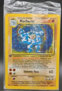 Pokemon TCG Machamp Base Set 8/102 Holo 1st Edition Holo Rare Sealed - Image 1