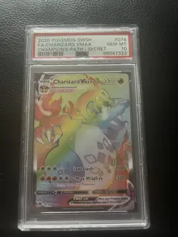 Pokemon TCG Charizard VMAX Champions Path Holo Card 074/073 Secret Rare, PSA 10 - Image 1