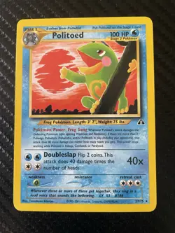 Pokemon TCG Politied 27/75 Rare Neo Discovery Card, Unlimited LP+ - Image 1