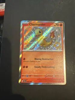 Pokemon TCG Paldean Fates Charmander Holo Card 109/091 Shiny Rare Baby Shiny - Image 1